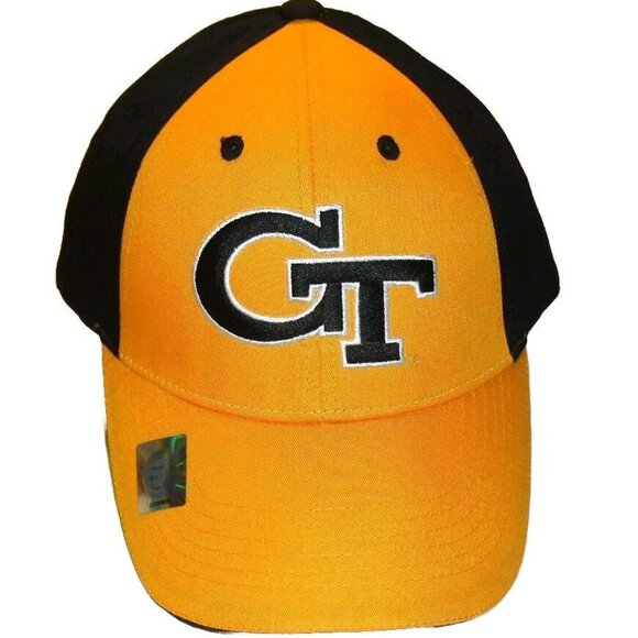 Georgia Tech Yellow Jackets Mens Yellow Black Strapback hat cap New Ncaa - Picture 1 of 4